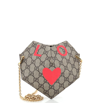 Gucci Valentine's Day Heart Bag Printed GG Coated Canvas Small