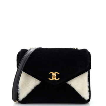Chanel Paris-Chenonceau Geometric Envelope Flap Bag Shearling Small