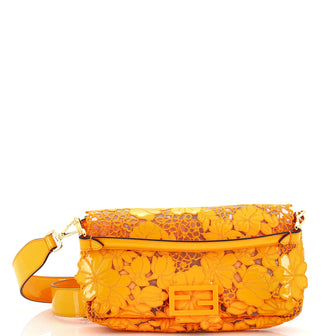 Fendi Baguette NM Bag Lace Embroidered Patent Medium