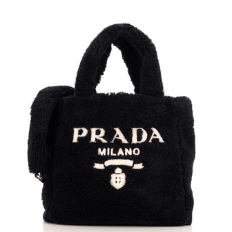 Prada Logo Tote Shearling Small