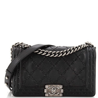 Chanel Paris-Dallas Boy Flap Bag Whipstitch Caviar Old Medium