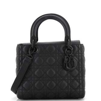 Christian Dior Ultra Matte Lady Dior Bag Cannage Quilt Calfskin Medium