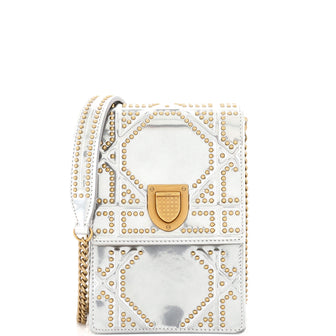Christian Dior Diorama Vertical Clutch on Chain Studded Patent