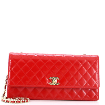 Chanel CC Chain Flap Bag Quilted Patent East West
