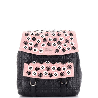 Christian Dior Stardust Backpack Cannage Quilt Lambskin with Embellished Mesh Large