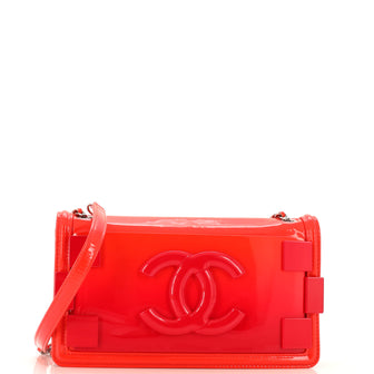 Chanel Boy Brick Flap Bag Lambskin and Plexiglass Horizontal