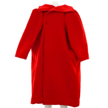 Balenciaga Women's Single Button Mid-Length Coat Wool Blend