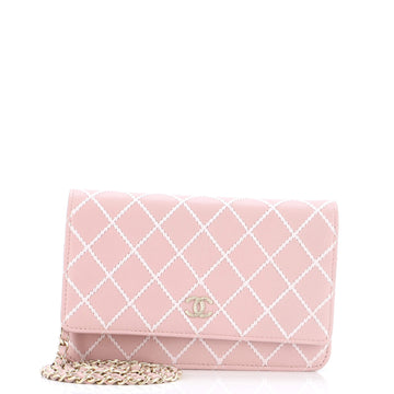 Chanel Diamond Stitch Wallet on Chain Quilted Lambskin