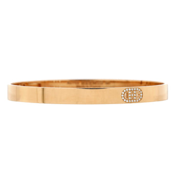 Hermes H d'Ancre Bracelet 18K Rose Gold with Diamonds Small