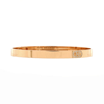 Hermes H d'Ancre Bracelet 18K Rose Gold with Diamonds Small