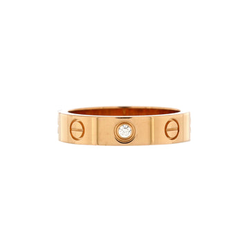 Cartier Love Wedding Band 1 Diamond Ring 18K Rose Gold with Diamond