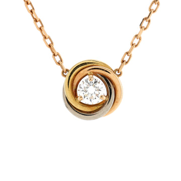 Cartier Trinity Diamond Pendant Necklace 18K Tricolor Gold and Diamond