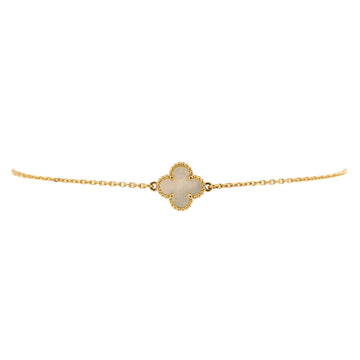 Van Cleef & Arpels Sweet Alhambra Bracelet 18K Yellow Gold and Mother of Pearl