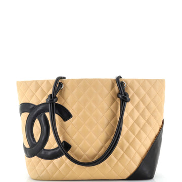 Chanel Cambon Tote Quilted Leather Large