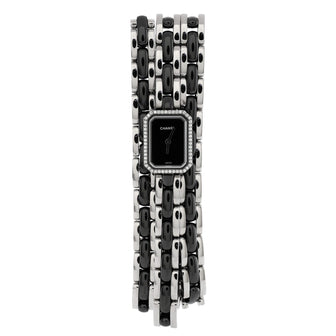 Chanel Premiere Rock Triple Row Quartz Watch Stainless Steel and Ceramic with Diamond Bezel 15
