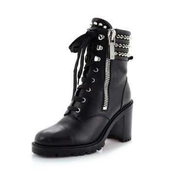 Christian Louboutin Women's Winter Spikes Heeled Boots Leather 70