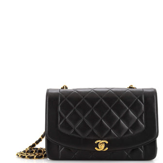Chanel Vintage Diana Flap Bag Quilted Lambskin Medium
