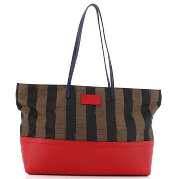 Fendi Pequin Roll Tote Canvas and Leather