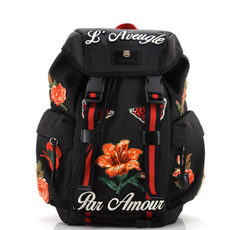 Gucci Techpack Backpack Embroidered Techno Canvas Small