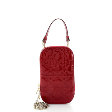 Christian Dior Lady Dior Phone Holder on Chain Cannage Quilt Patent