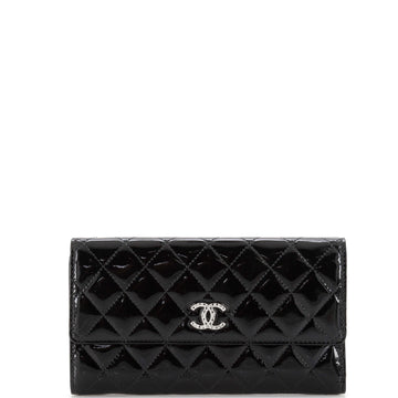 Chanel CC Brilliant Flap Wallet Quilted Patent Long