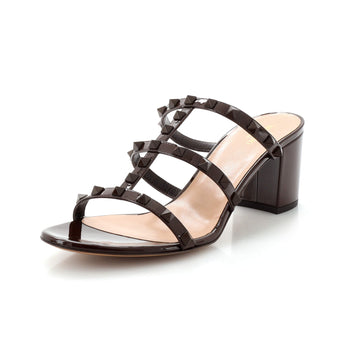 Valentino Garavani Women's Rockstud Caged Block Heel Sandal Leather