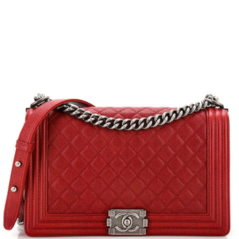 Chanel Boy Flap Bag Quilted Caviar New Medium