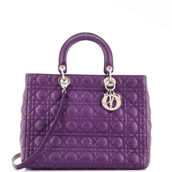 Christian Dior Lady Dior Bag Cannage Quilt Lambskin Large