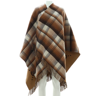 Gucci Women's Reversible Cape GG Wool and Tartan
