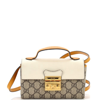 Gucci Padlock Top Handle Bag GG Coated Canvas and Leather Mini
