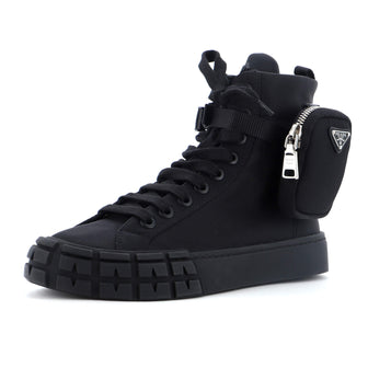 Prada Wheel Cassetta Zip Pouch High-Top Sneakers Re-Nylon
