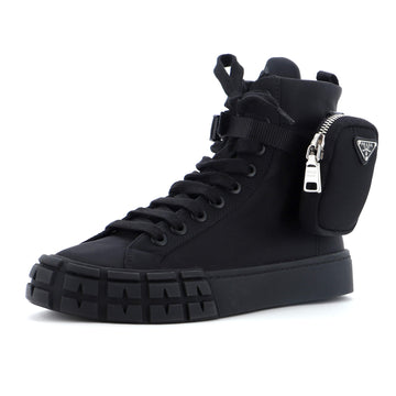 Prada Wheel Cassetta Zip Pouch High-Top Sneakers Re-Nylon