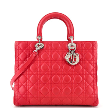 Christian Dior Lady Dior Bag Cannage Quilt Lambskin Large