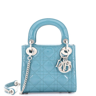 Christian Dior Lady Dior Chain Bag Cannage Quilt Patent Mini