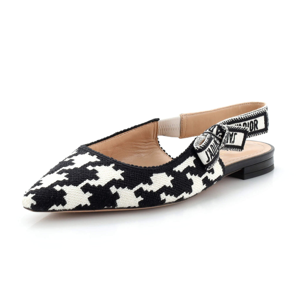 Christian Dior Women's J'adior Slingback Flats Houndstooth