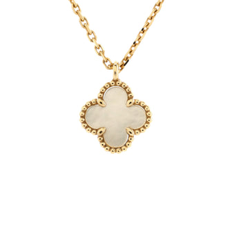 Van Cleef & Arpels Sweet Alhambra Pendant Necklace 18K Yellow Gold and Mother of Pearl