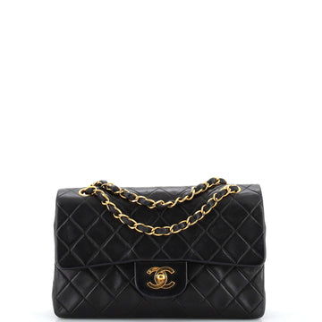 Chanel Vintage Classic Double Flap Bag Quilted Lambskin Small