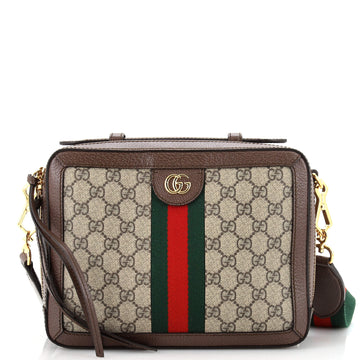 Gucci Ophidia Zip Around Camera Bag GG Coated Canvas Small