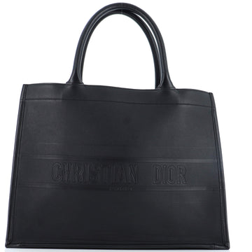 Christian Dior Book Tote Embossed Leather Medium