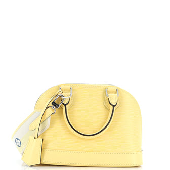 Louis Vuitton Alma Handbag Epi Leather with Logo Jacquard Strap BB