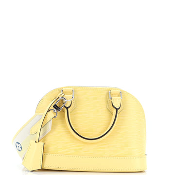 Louis Vuitton Alma Handbag Epi Leather with Logo Jacquard Strap BB