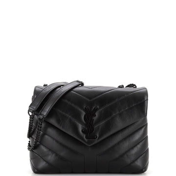 Saint Laurent Loulou Shoulder Bag Matelasse Chevron Leather Small