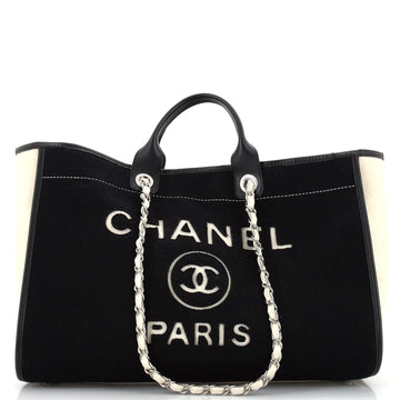 Chanel Deauville Tote Wool Felt Large