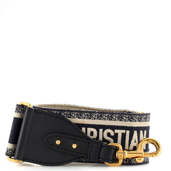 Christian Dior Logo Shoulder Strap Embroidered Canvas