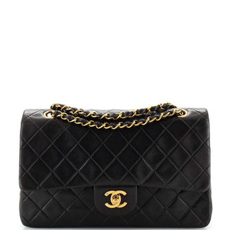 Chanel Vintage Classic Double Flap Bag Quilted Lambskin Medium