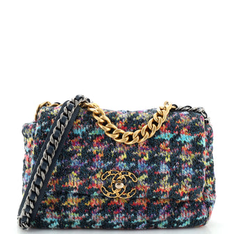 Chanel 19 Flap Bag Quilted Multicolor Tweed Medium
