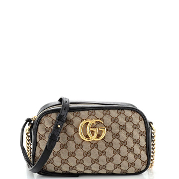 Gucci GG Marmont Shoulder Bag Diagonal Quilted GG Canvas Small
