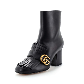 Gucci Women's GG Marmont Fringed Boots Leather