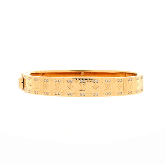 Louis Vuitton Nanogram Cuff Bracelet Metal with Crystals