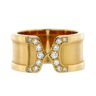 Cartier C de Cartier Ring 18K Yellow Gold with Diamonds 10mm